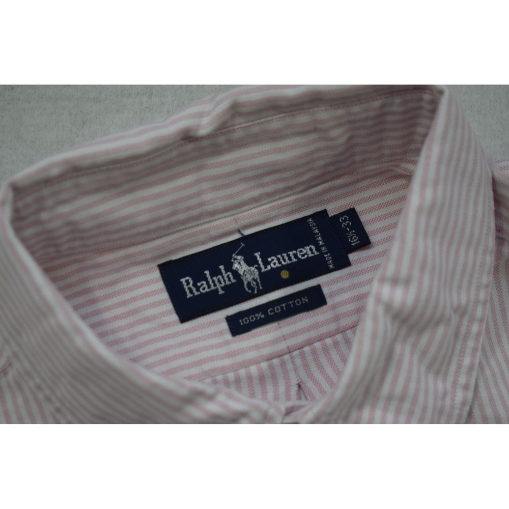 VTG Polo Ralph Lauren Dress Shirt Striped Long Sleeve Mens Size 16.5-33 Large - Picture 7 of 9